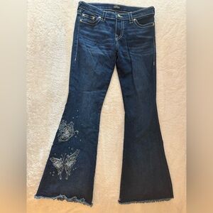 True Religion Jeans with Butterfly Embroidery